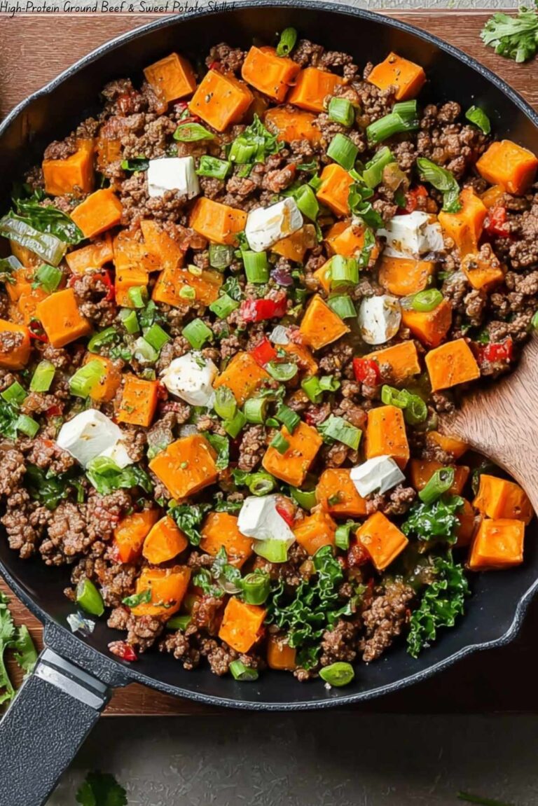 High-Protein Ground Beef & Sweet Potato Skillet