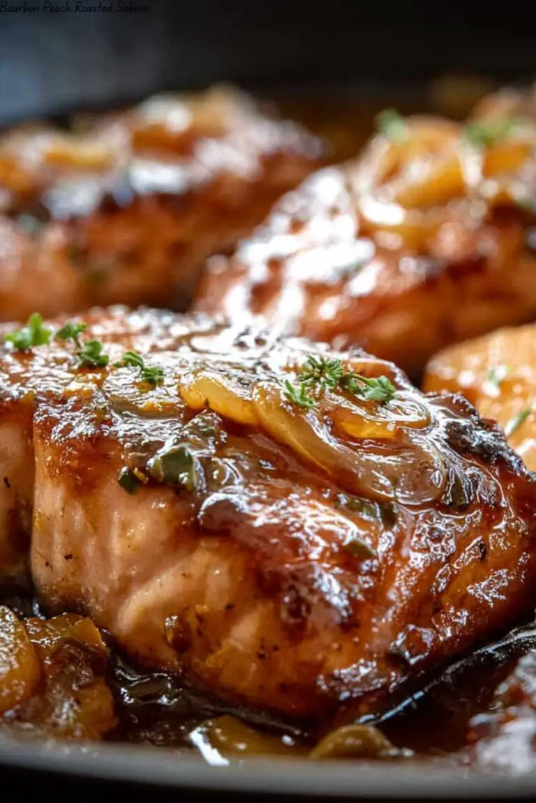Bourbon Peach Roasted Salmon
