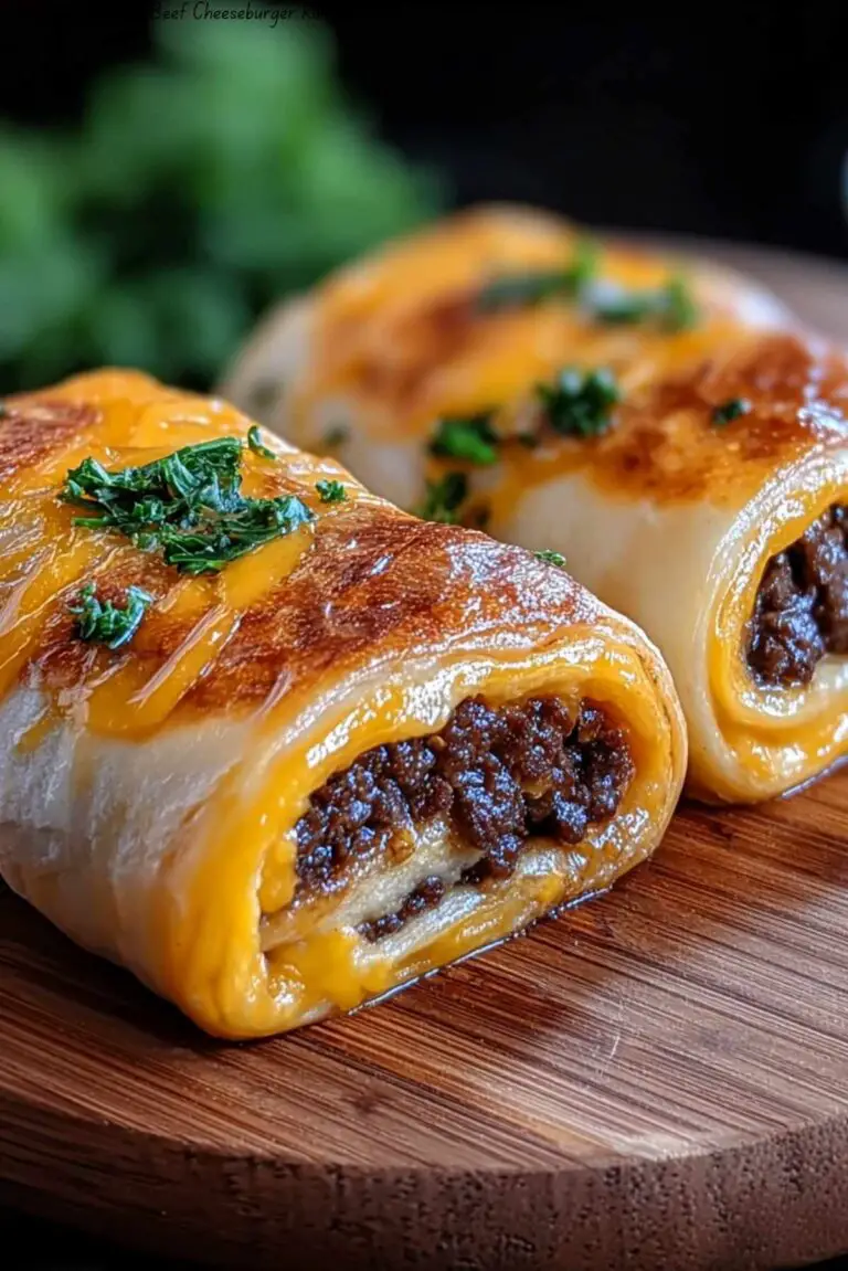 Easy Garlic Butter Beef Cheeseburger Rollups