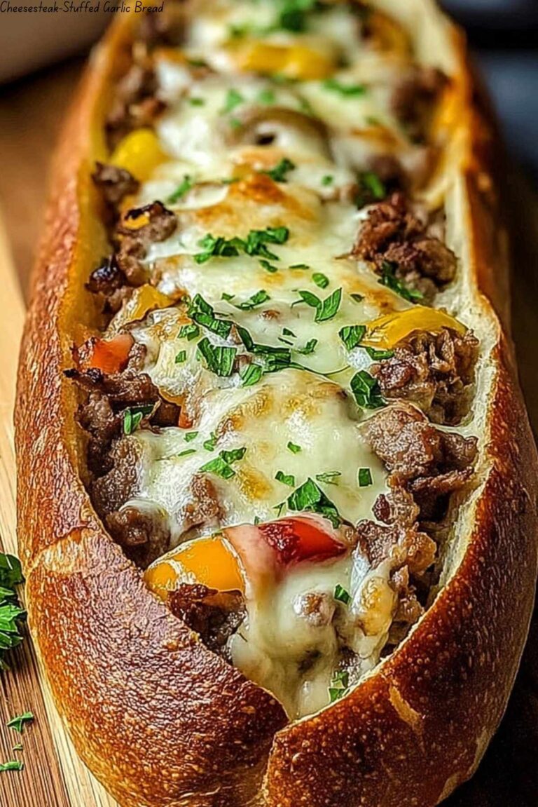 Cheesesteak-Stuffed Garlic Bread