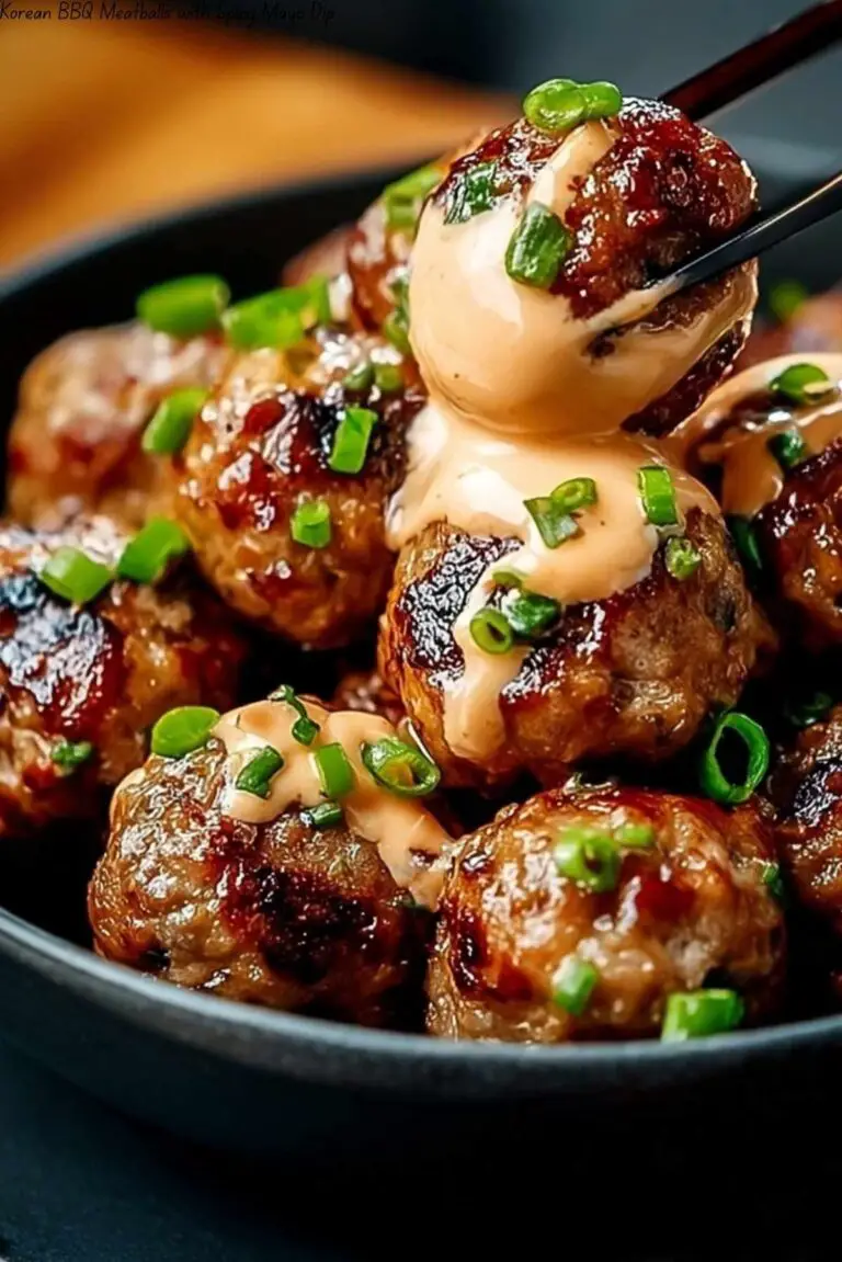 Korean BBQ Meatballs with Spicy Mayo Dip