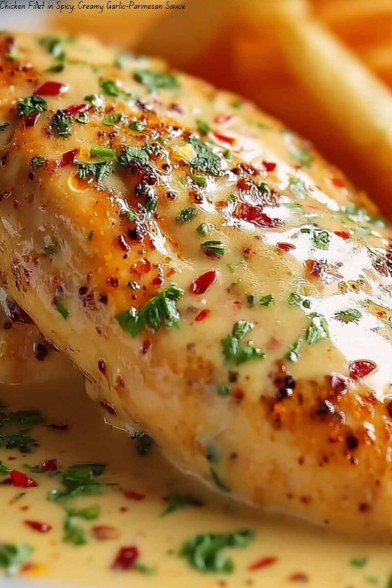 Chicken Fillet in Spicy, Creamy Garlic-Parmesan Sauce