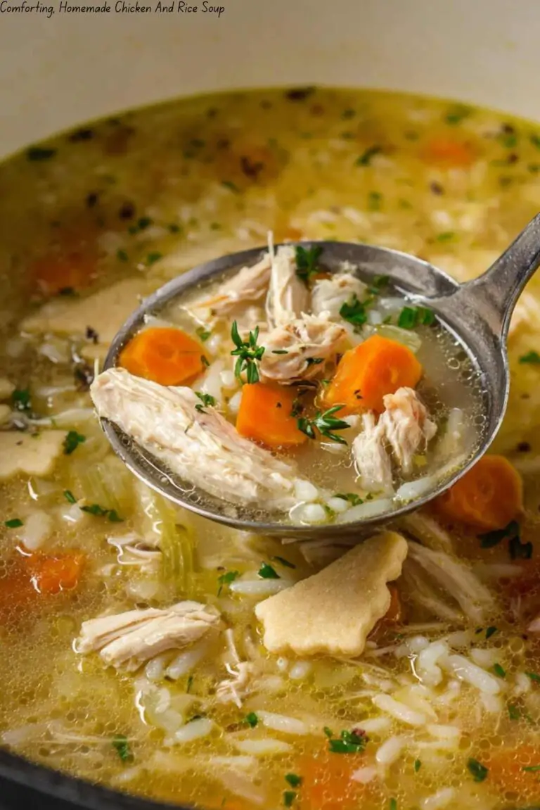 Comforting, Homemade Chicken And Rice Soup