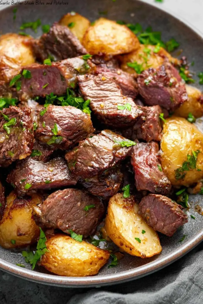Garlic Butter Steak Bites and Potatoes