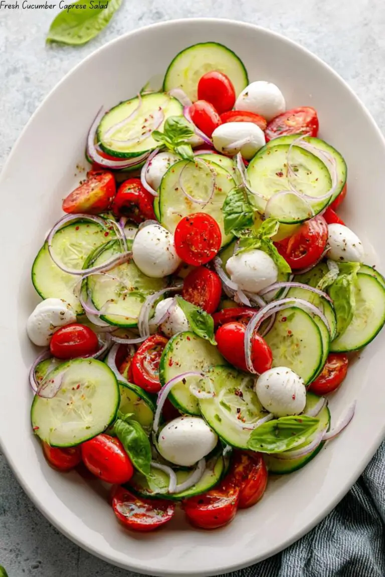Fresh Cucumber Caprese Salad