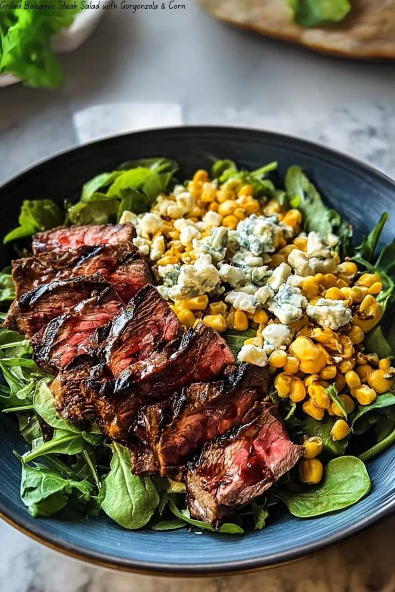 Grilled Balsamic Steak Salad with Gorgonzola & Corn