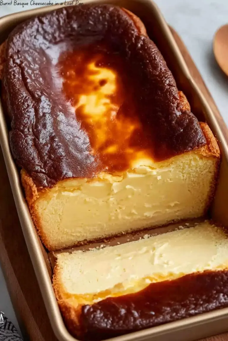 Burnt Basque Cheesecake in a Loaf Pan
