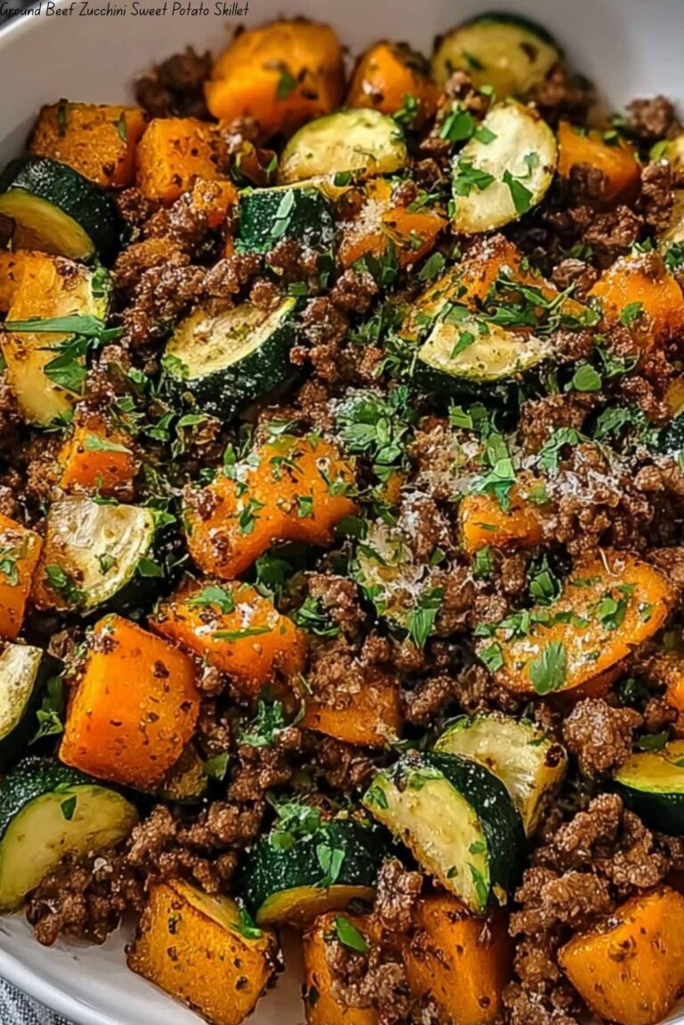 Ground Beef Zucchini Sweet Potato Skillet
