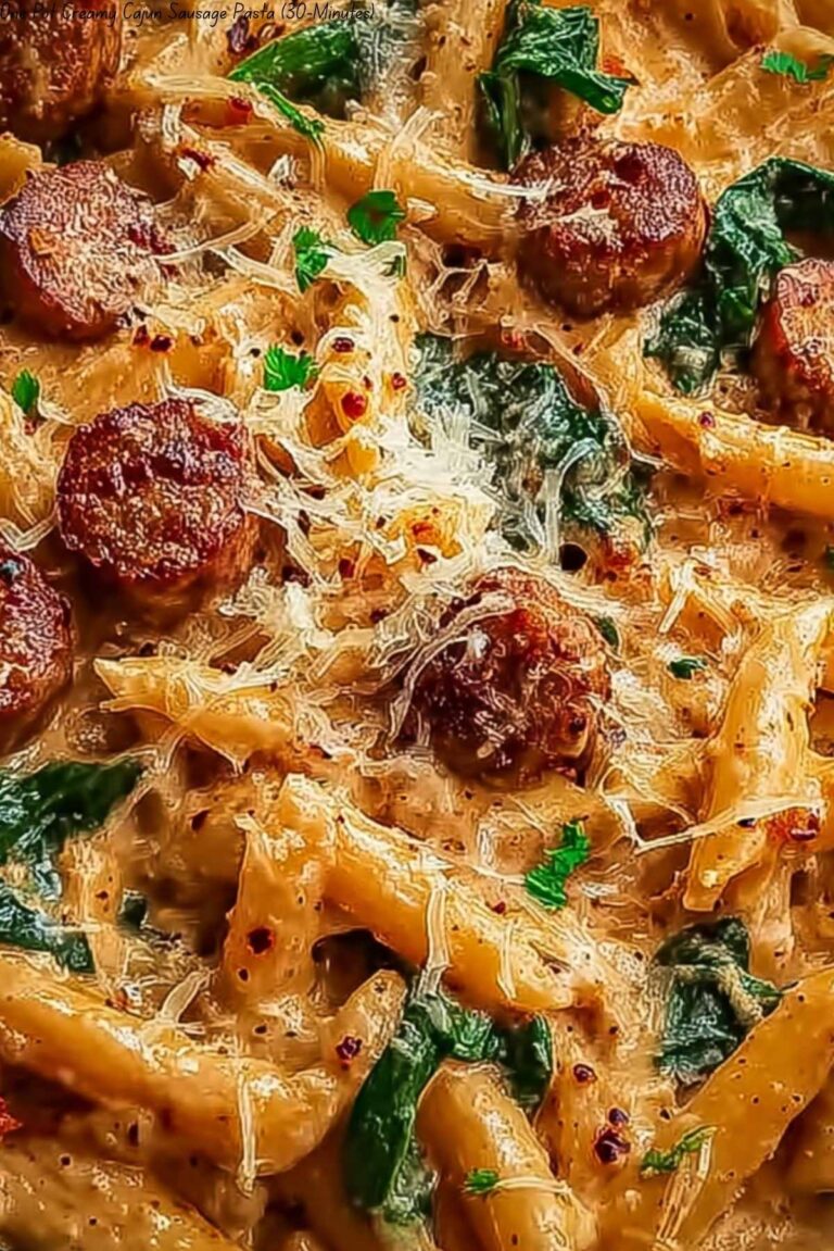 One Pot Creamy Cajun Sausage Pasta (30-Minutes)
