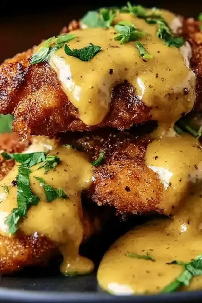 Pretzel Chicken with Mustard-Cheddar Sauce