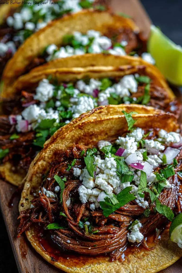Garlic Butter Honey BBQ Beef Tacos
