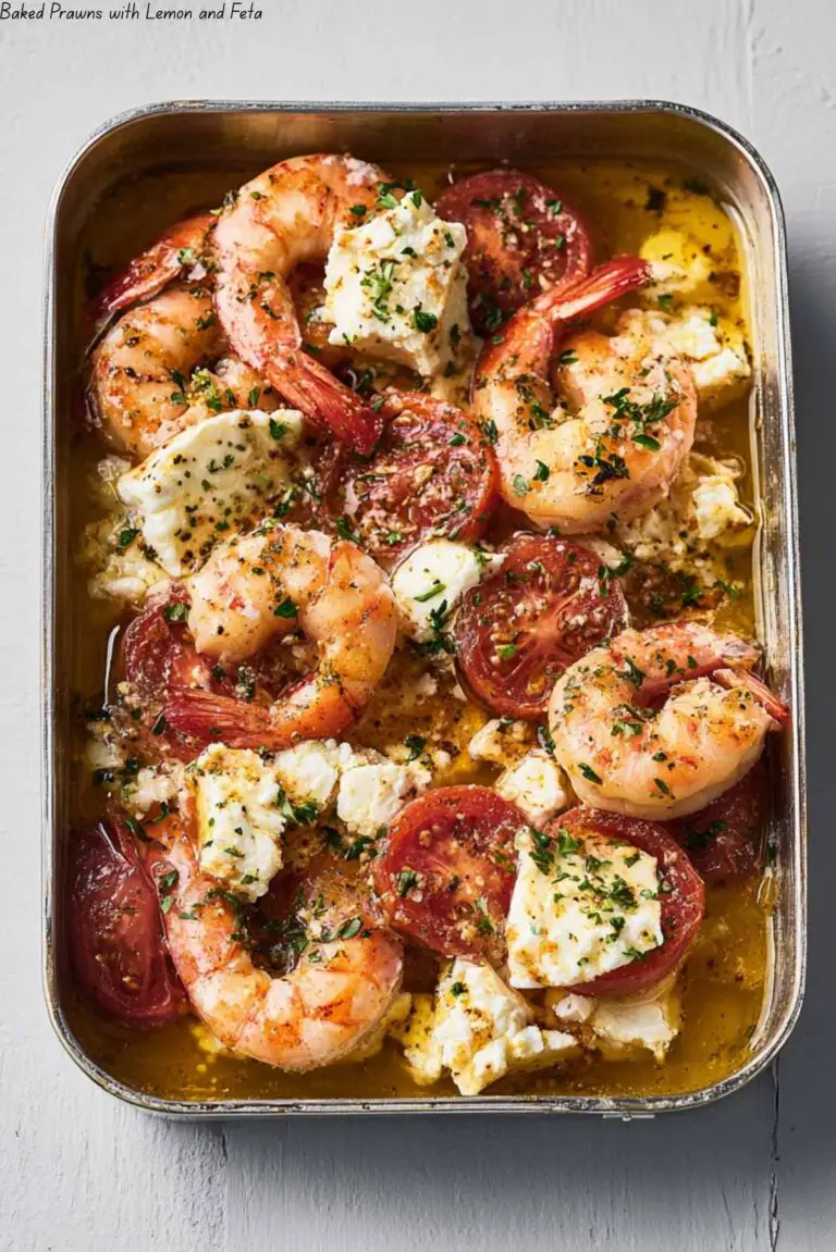 Baked Prawns with Lemon and Feta