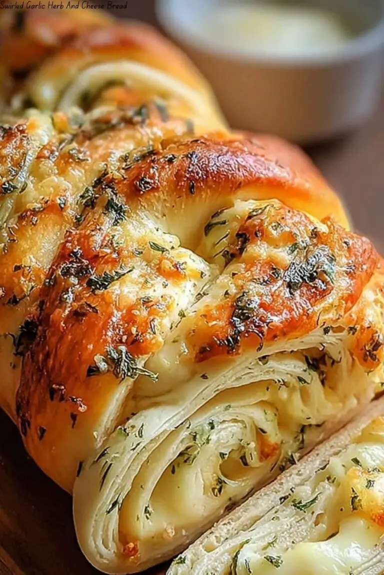 Swirled Garlic Herb And Cheese Bread