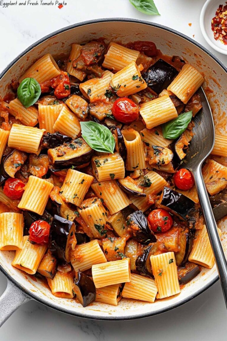 Eggplant and Fresh Tomato Pasta