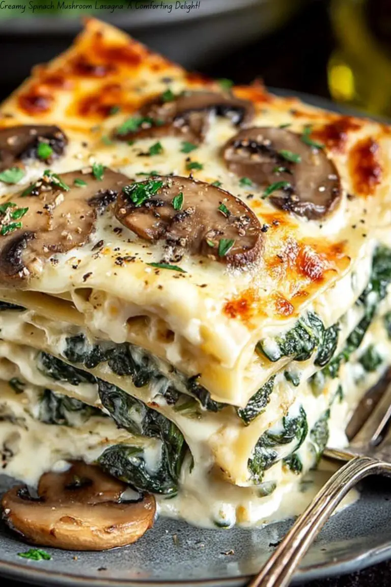 Creamy Spinach Mushroom Lasagna: A Comforting Delight!