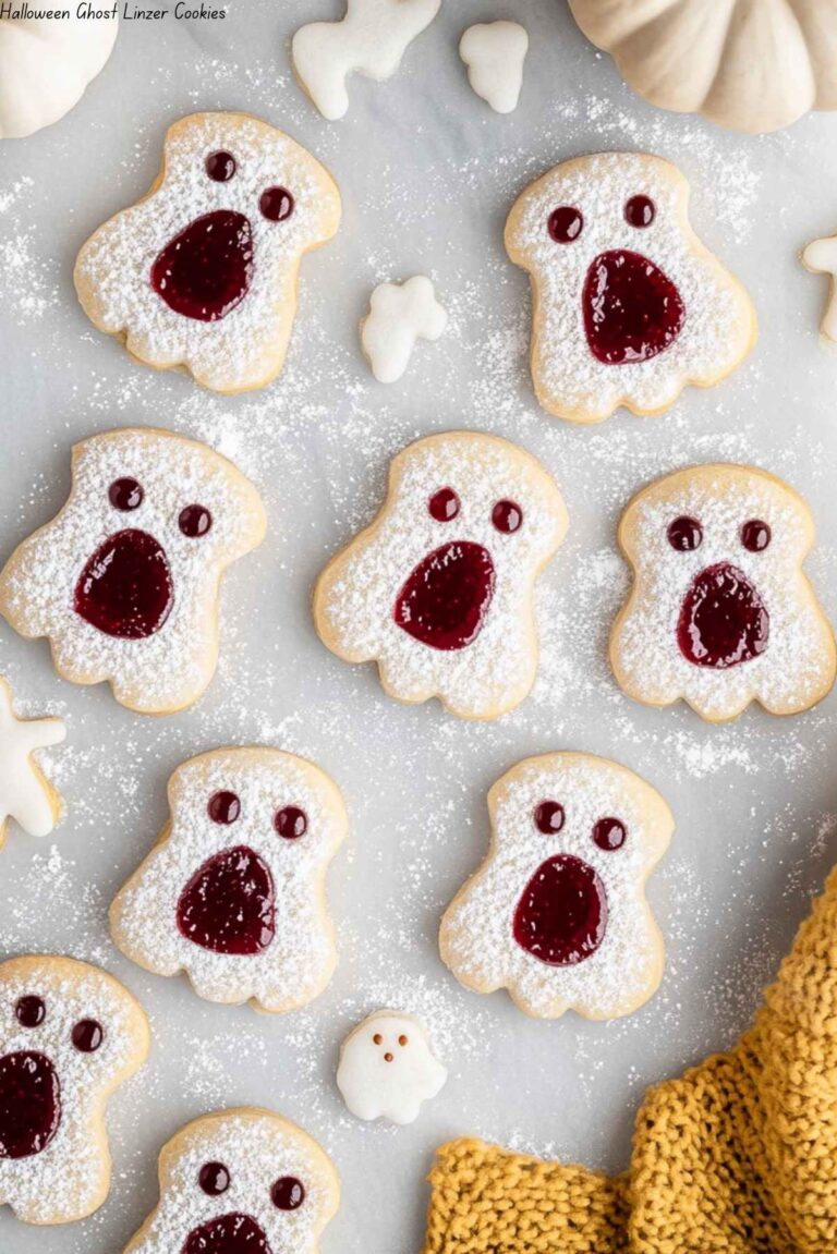 Halloween Ghost Linzer Cookies
