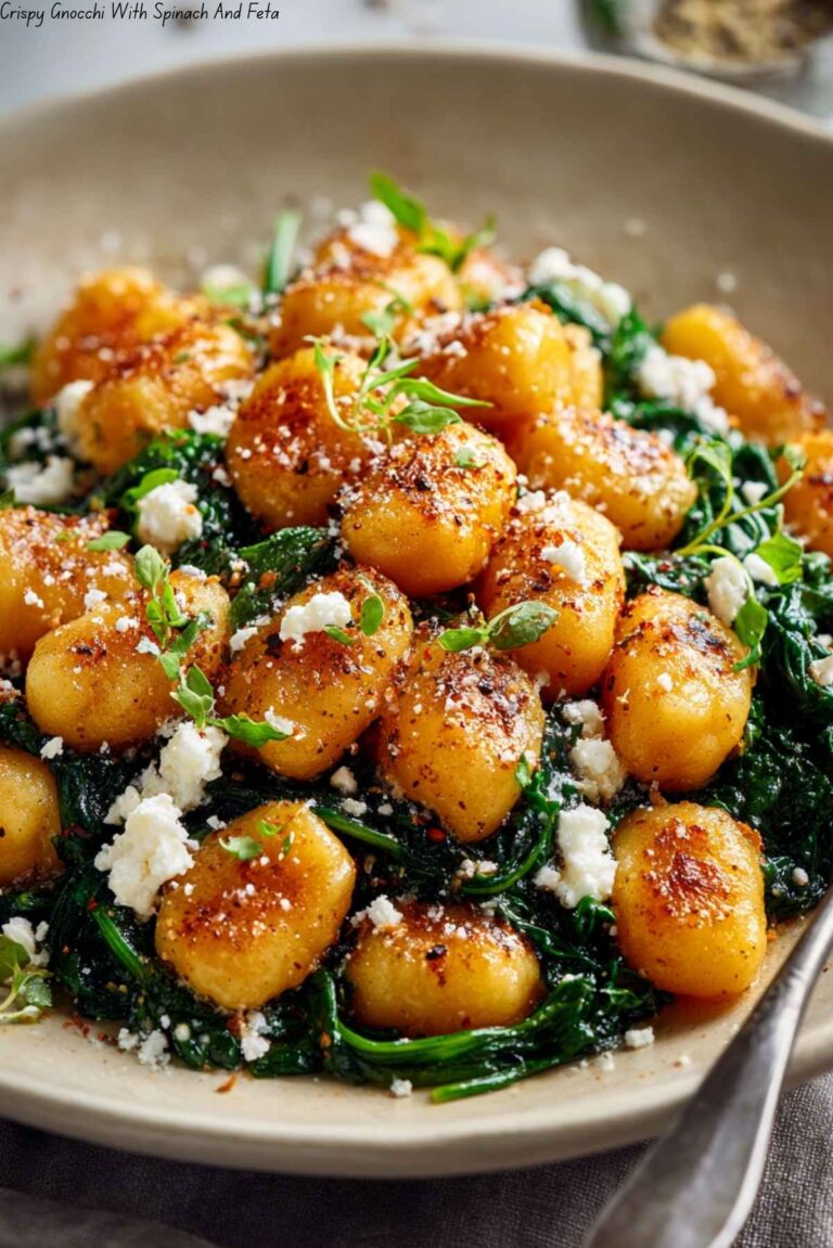 Crispy Gnocchi With Spinach And Feta