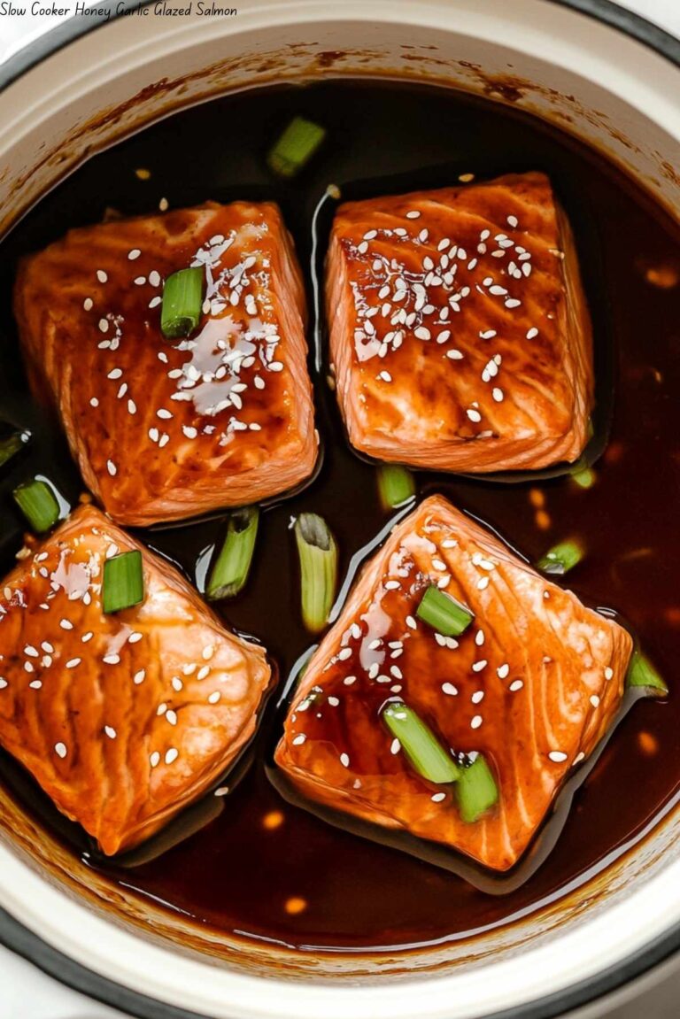 Slow Cooker Honey Garlic Glazed Salmon