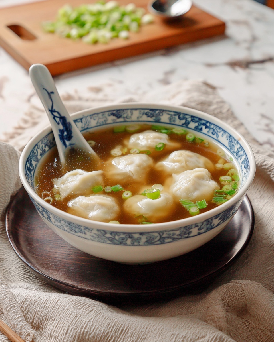Chicken Wonton Soup with Shiitake and Napa Cabbage Recipe - Recipe Image