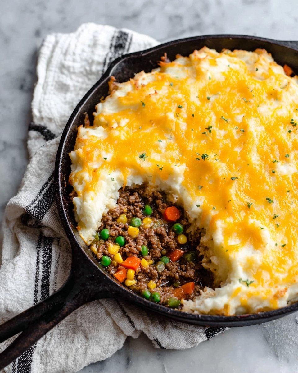 Hearty Cottage Pie with Beef, Sausage, and Cheesy Mashed Potatoes Recipe - Recipe Image