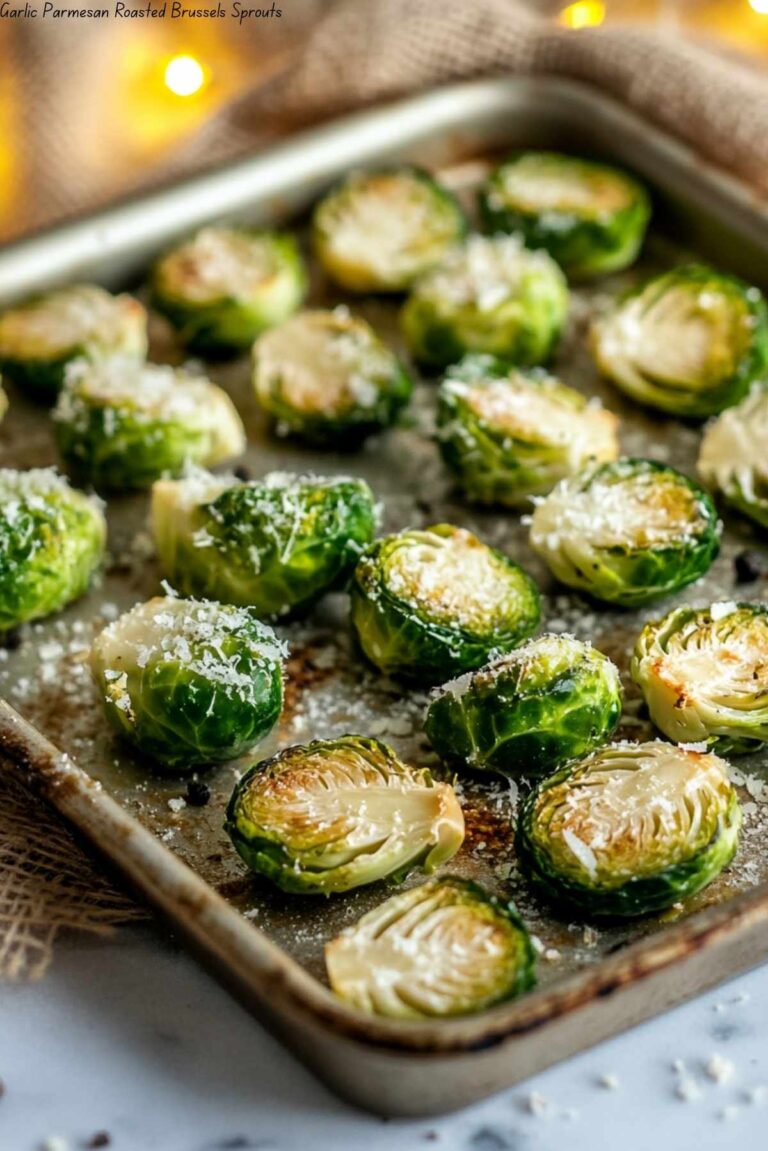 Garlic Parmesan Roasted Brussels Sprouts