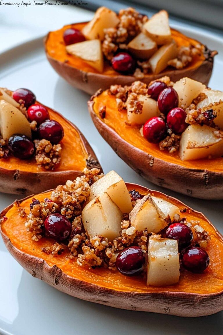 Cranberry Apple Twice-Baked Sweet Potatoes