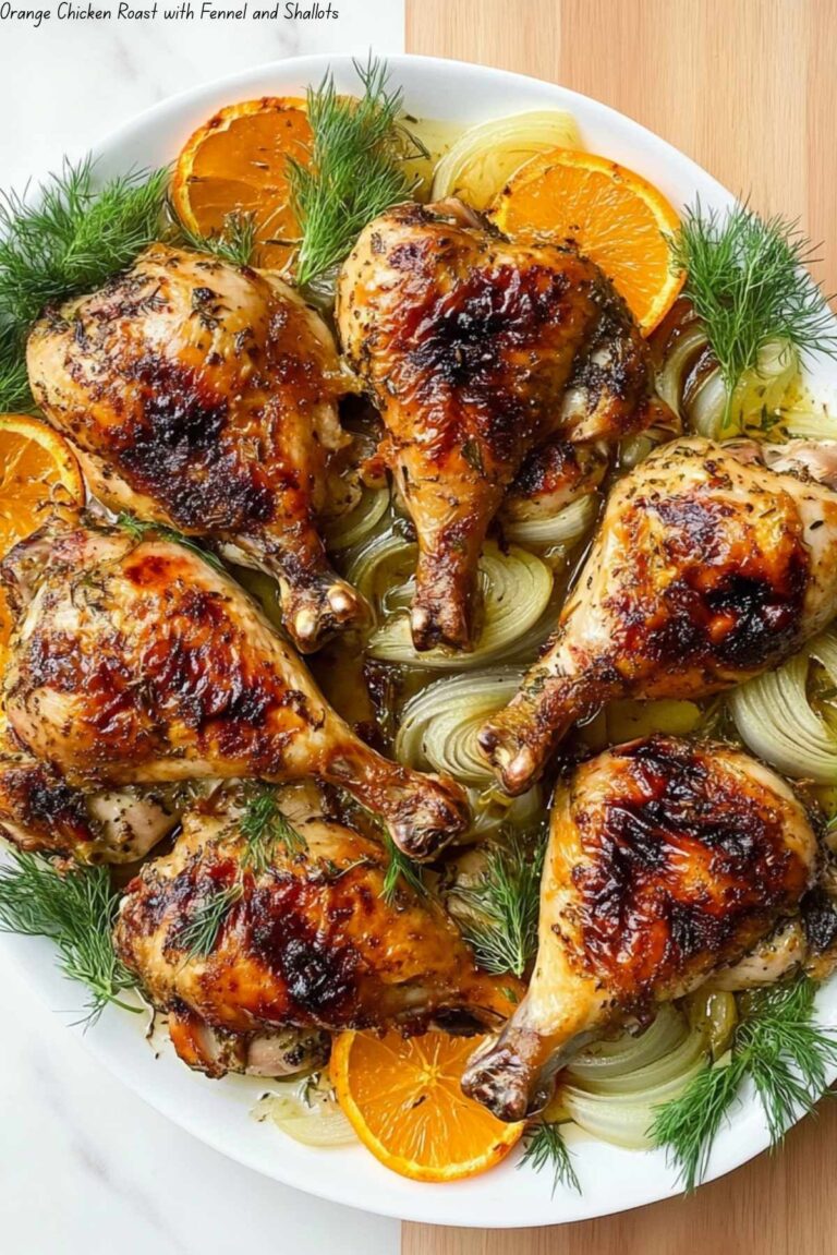 Orange Chicken Roast with Fennel and Shallots