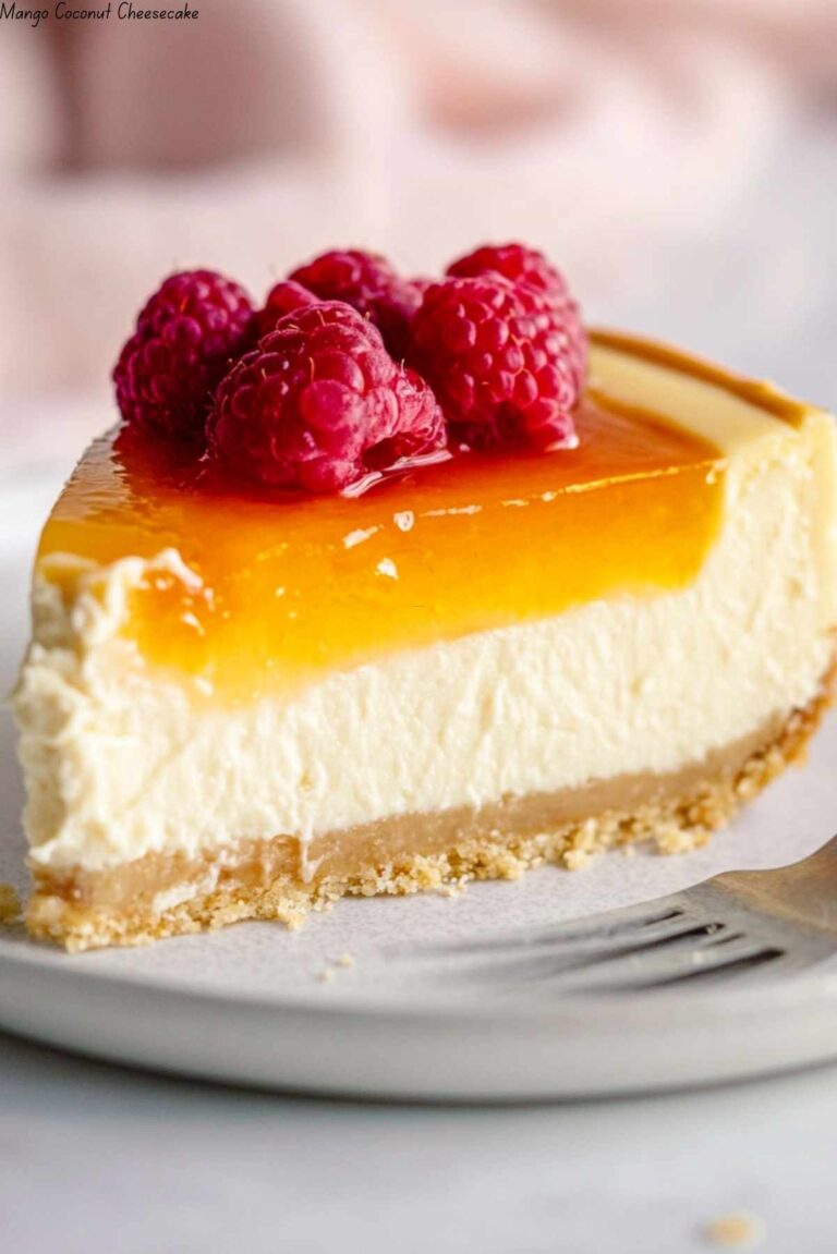 Mango Coconut Cheesecake