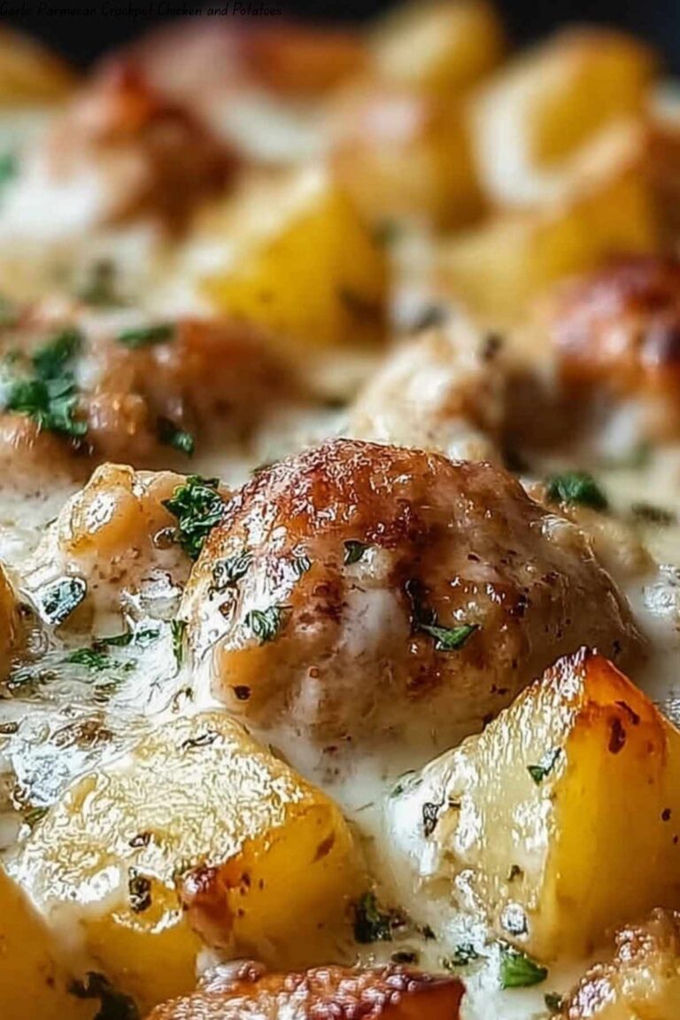 Garlic Parmesan Crockpot Chicken and Potatoes