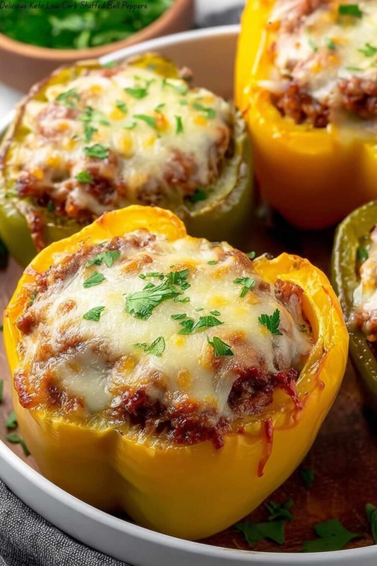 Delicious Keto Low Carb Stuffed Bell Peppers