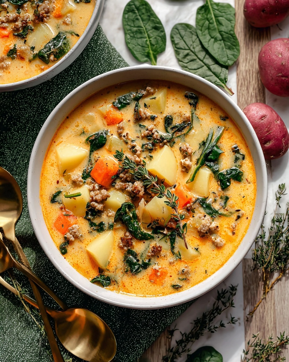 Spicy Italian Sausage and Potato Soup Recipe - Recipe Image