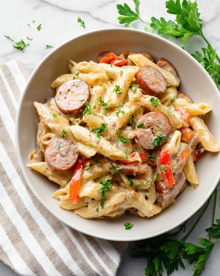 Cajun Sausage Alfredo Pasta Recipe