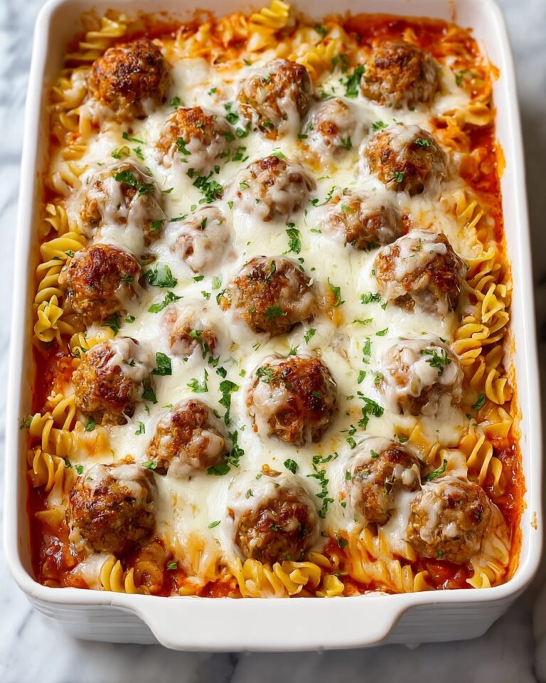 One Pot Dump and Bake Meatball Pasta Recipe