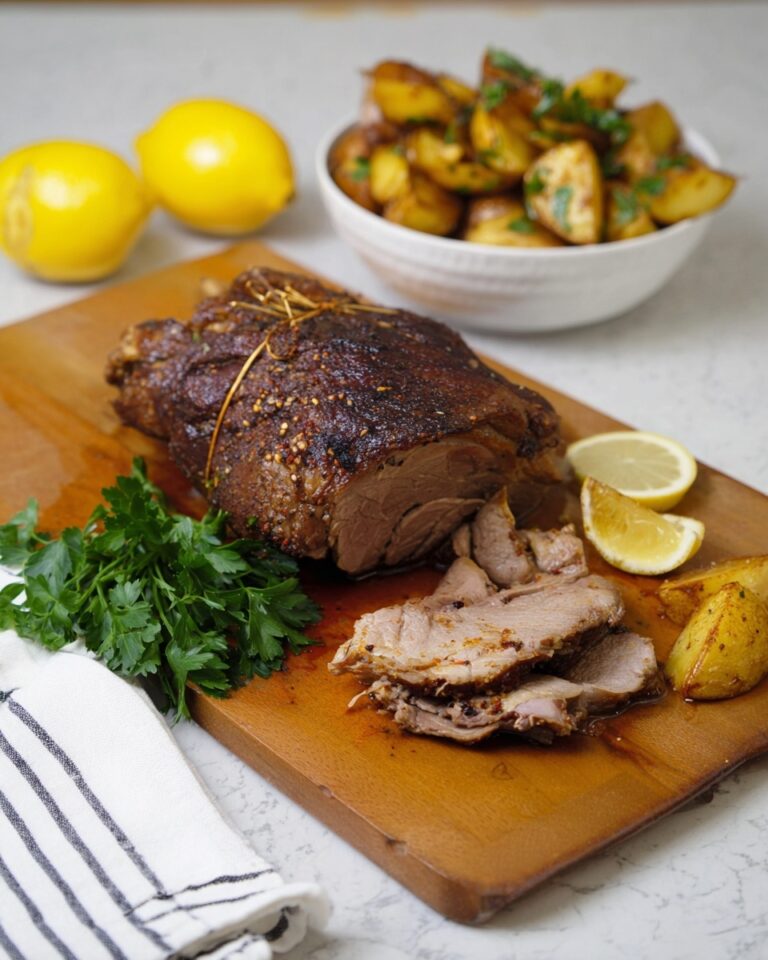 Slow Roast Greek Lemon Lamb With Potatoes Recipe