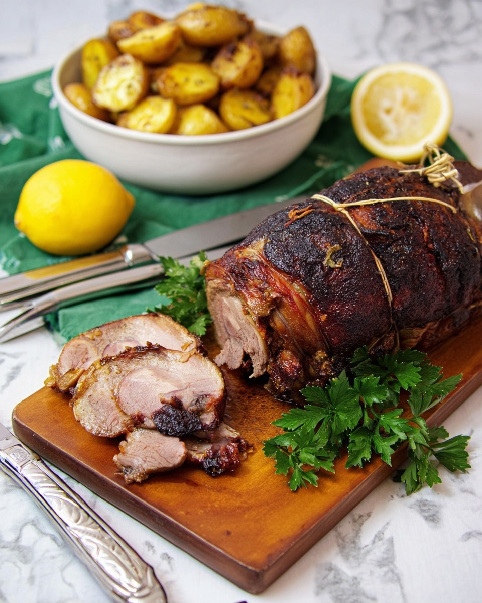 Slow Roast Greek Lemon Lamb With Potatoes Recipe - Recipe Image