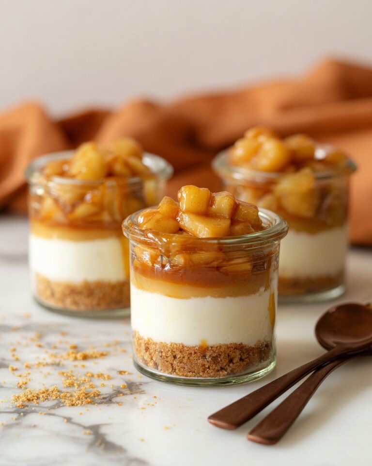 Mason Jar Apple Pie with Cream Cheese Layer and Caramel Topping Recipe