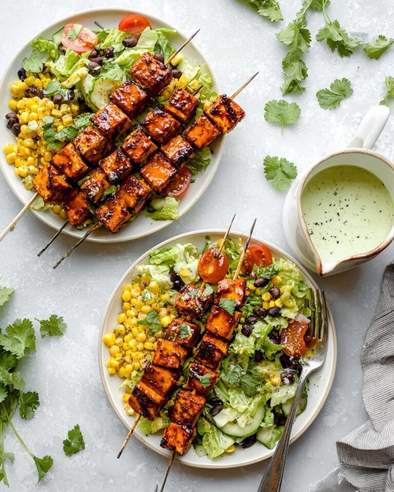 BBQ Chicken Skewer Salad with Herby Ranch Recipe