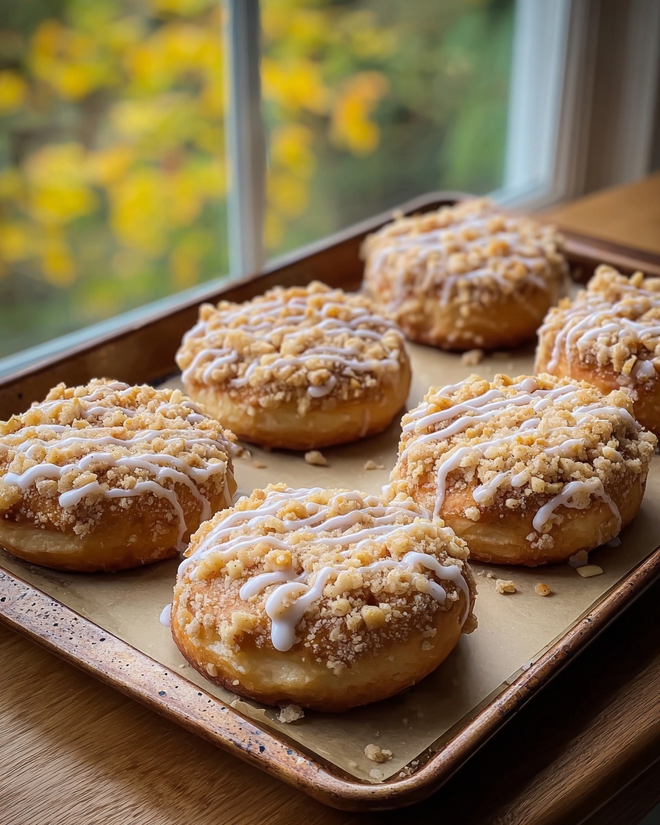 Apple Cheesecake Buns with Crumble Topping and Sweet Glaze Recipe - Recipe Image