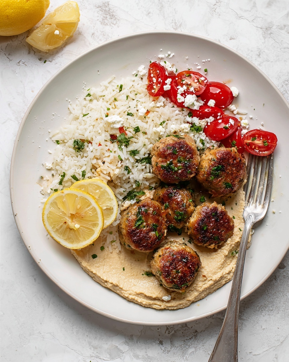 A white frying pan holds around twenty small, round meatballs with a golden brown, slightly crisp surface and some green herb specks visible inside. The meatballs are cooked evenly with toasted spots on top. The pan has a bit of oil pooled around the meatballs, giving a shiny texture to some areas of the pan's light interior. The pan handle is partly visible at the bottom, with a metallic finish. The background is a white marbled surface. photo taken with an iphone --ar 4:5 --v 7