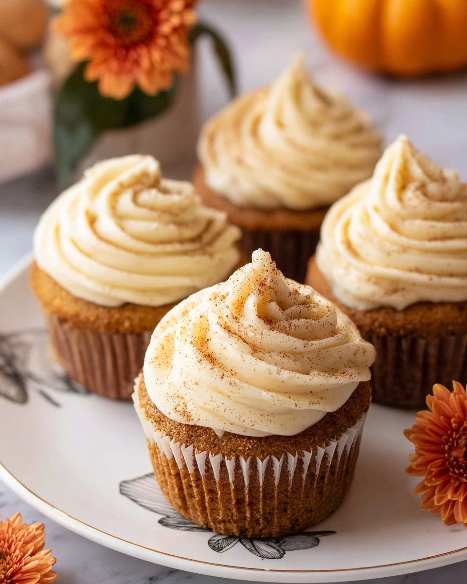 The Best Pumpkin Cupcakes with Cream Cheese Frosting Recipe - Recipe Image