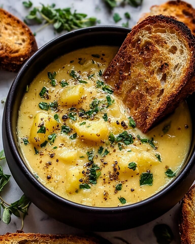 Hearty Cheddar Garlic Herb Potato Soup Recipe