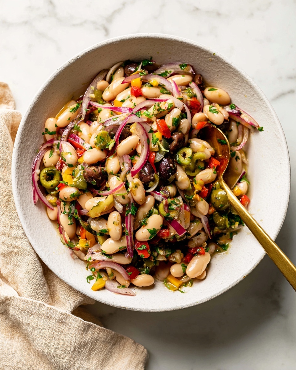 Marinated Butter Beans with Herbs, Roasted Red Pepper, and Spicy Lemon Dressing Recipe - Recipe Image