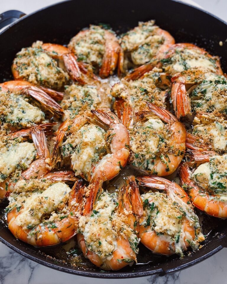 Stuffed Shrimp with Crab, Spinach, and Artichoke Filling Served with Garlic Butter Dill Sauce Recipe