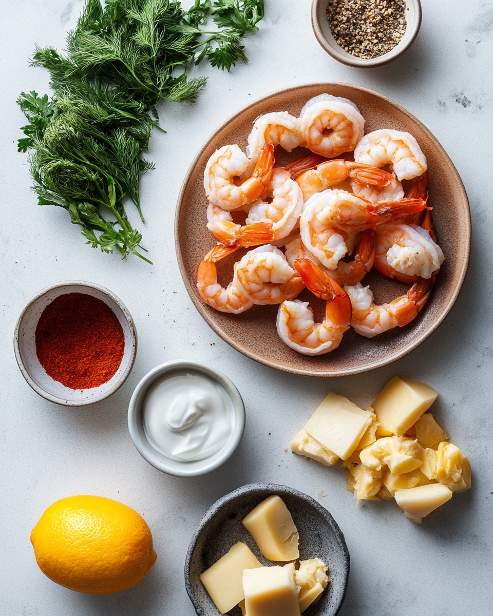 Stuffed Shrimp with Crab, Spinach, and Artichoke Filling Served with Garlic Butter Dill Sauce Recipe - Recipe Image