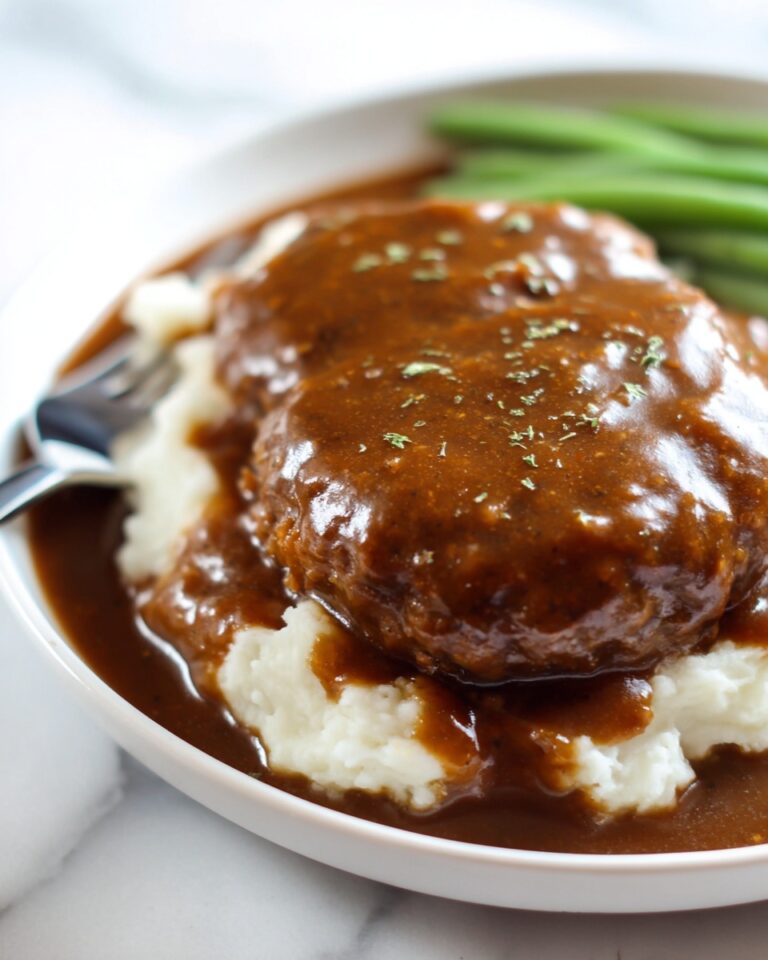 Simple Salisbury Steak Patties with Homemade Brown Gravy Recipe