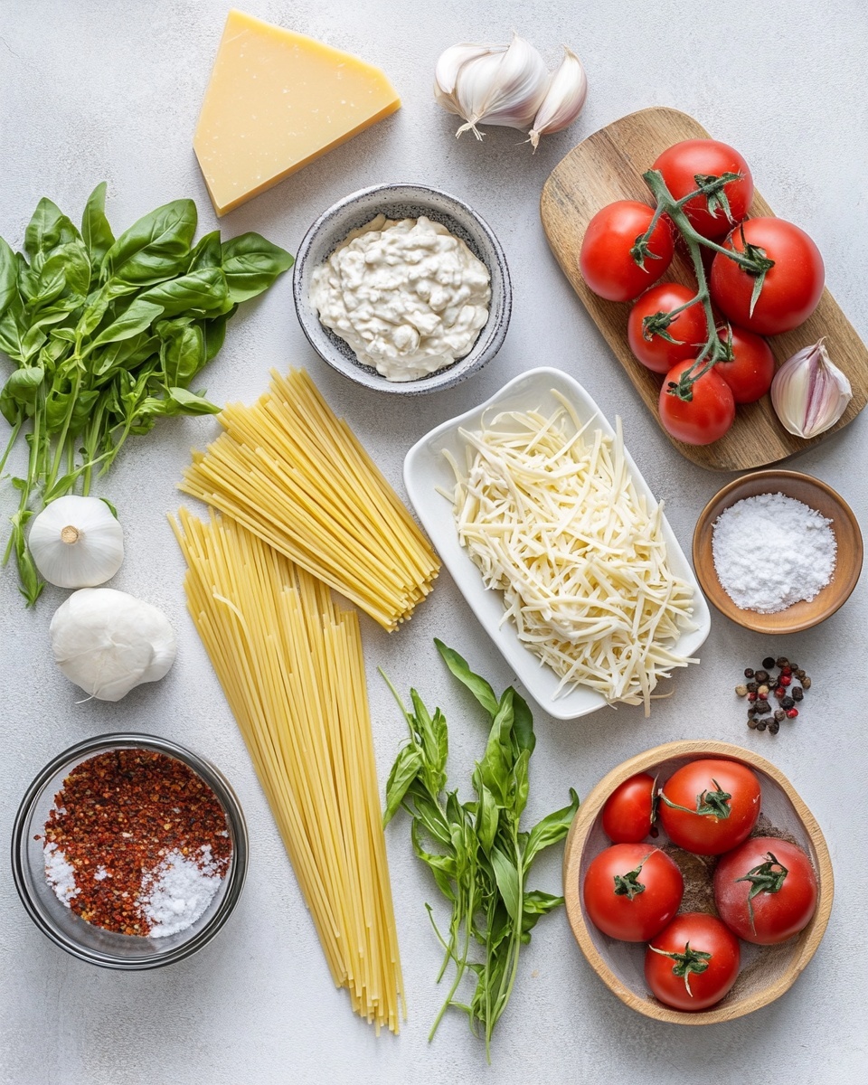 A white rectangular baking dish filled with a creamy pasta casserole that has one thick layer; the pasta strands are mixed with chunks of light-colored chicken and small bits of red pepper, all covered by a melted layer of bright yellow-orange cheese, slightly bubbly and textured. In the background, there is a basket with soft light brown rolls resting on a red and white checkered cloth, placed on a white marbled surface. Photo taken with an iphone --ar 4:5 --v 7