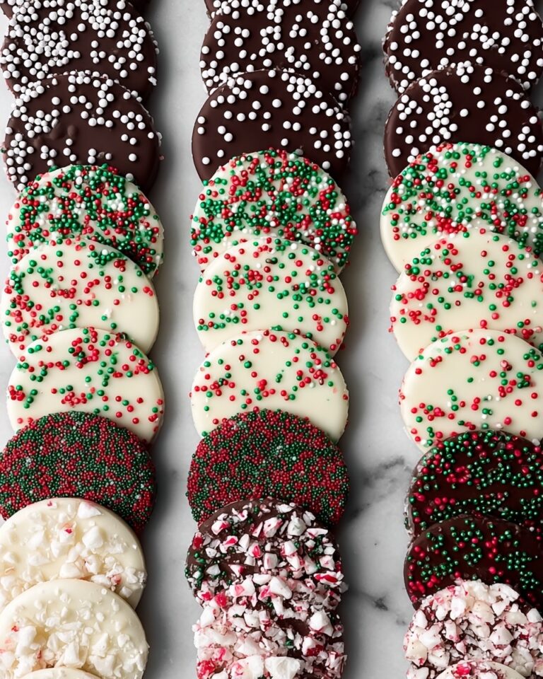 Chocolate Christmas Candy with Sprinkles and Candy Canes Recipe