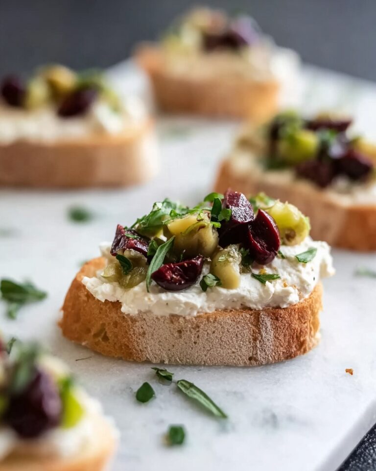 Mixed Olive and Whipped Feta Crostini Recipe