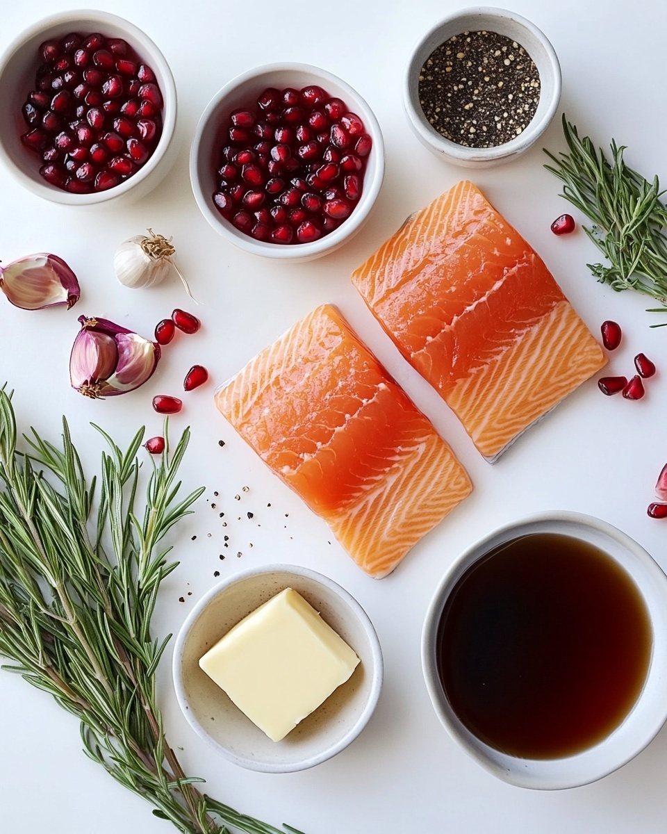 A large cooked piece of golden salmon with a flaky texture is placed on a white plate. The salmon is topped with bright green fresh mint leaves and scattered with small, bright red pomegranate seeds and thin yellow lemon zest strips. Two silver forks are positioned on and beside the salmon. The plate rests on a white marbled surface with a red cloth with white polka dots partially underneath. photo taken with an iphone --ar 4:5 --v 7