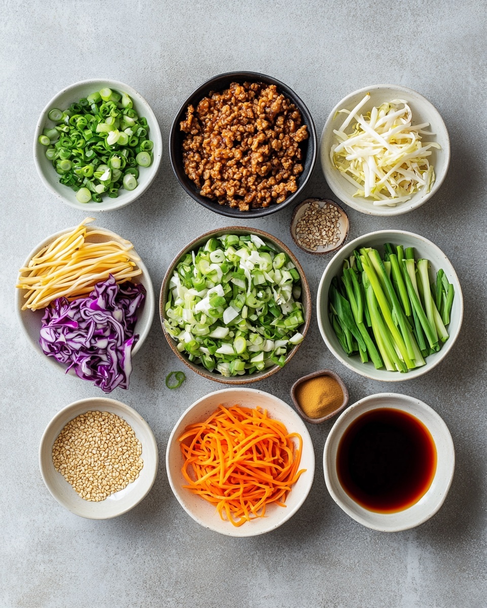 The image shows a close-up of a large white bowl filled with wide, flat noodles mixed with small pieces of cooked meat, shredded white cabbage, chopped green onions, and thin slices of orange carrots. The noodles have a shiny, smooth texture and a light brown color from the sauce. Two black and silver tongs are lifting a bundle of noodles and meat from the bowl. The background is a white marbled surface. photo taken with an iphone --ar 4:5 --v 7